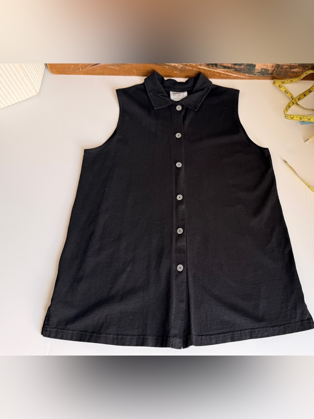Vintage Fresh Produce | Boulder, CO | Sleeveless Collared Top Black | Size Large